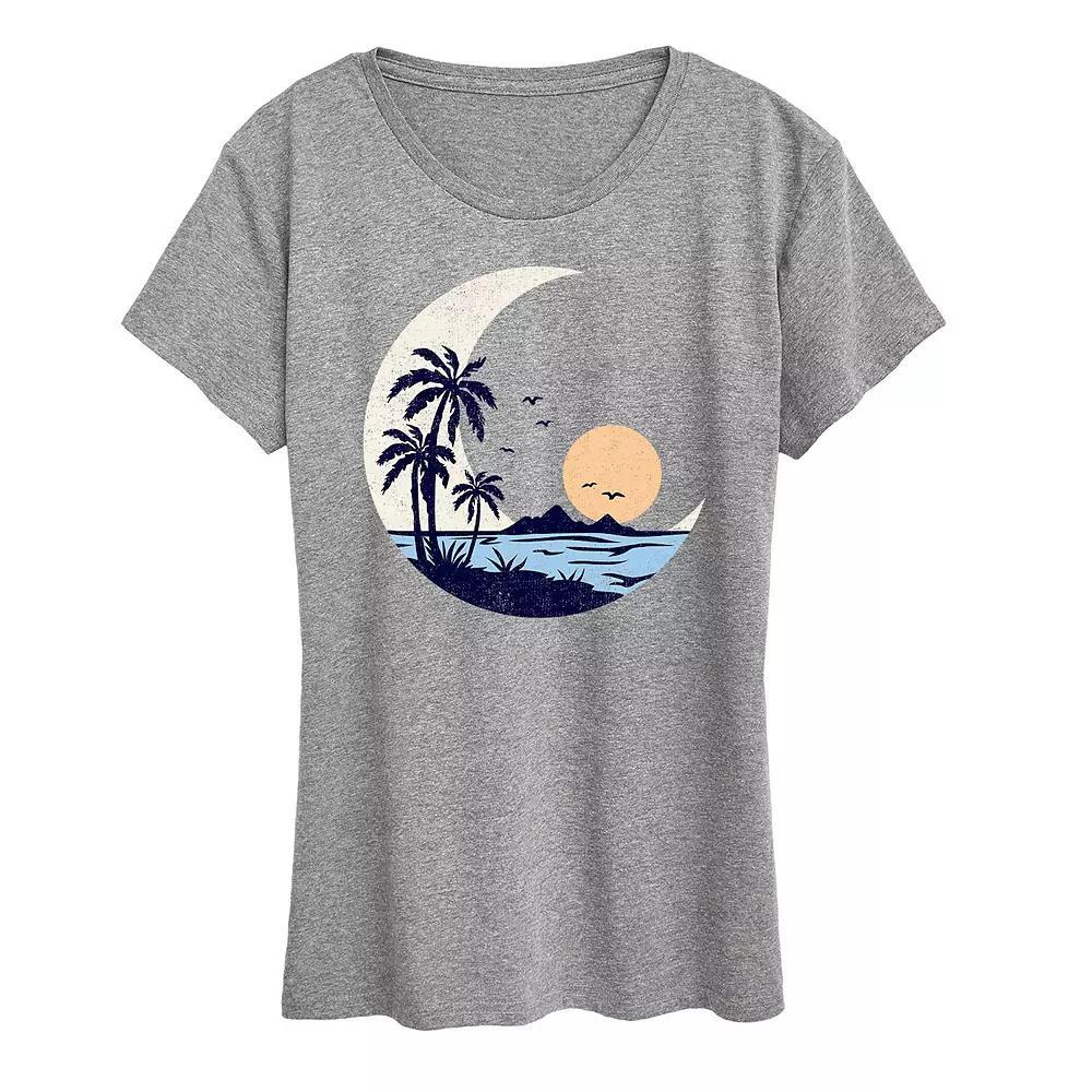 Women's Moon Beach Scene Graphic Tee,  Product Image