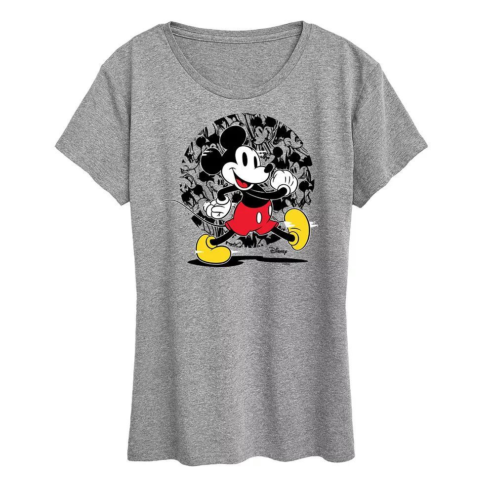 Disney's Mickey Mouse Women's Glitch Pattern Graphic Tee,  Product Image