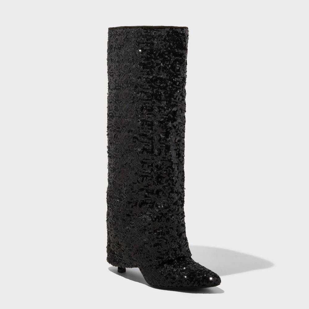 Womens Abba Sequin Foldover Tall Boots - A New Day 5.5 Product Image