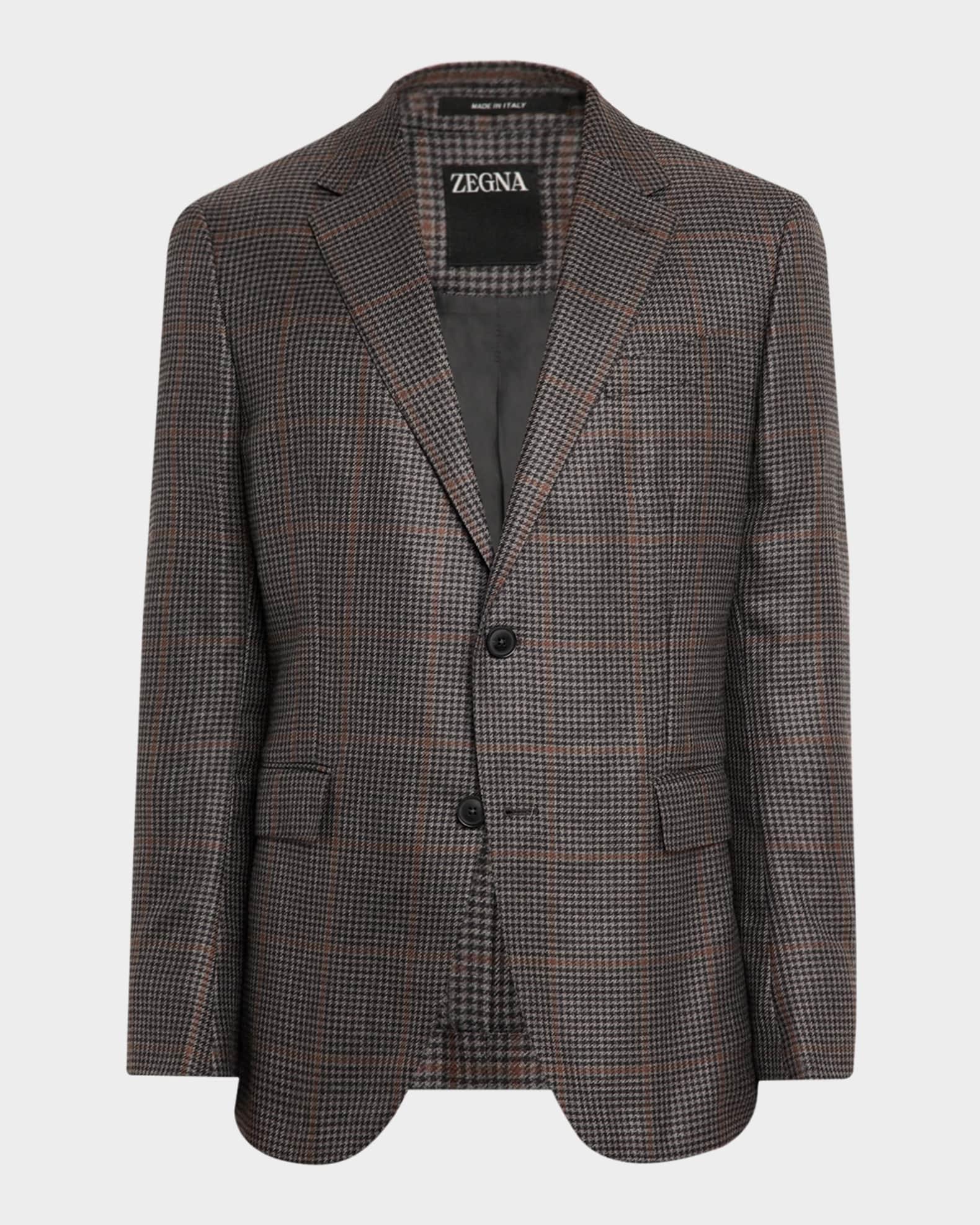 Men's Cashmere and Silk Houndstooth Check Sport Coat Product Image