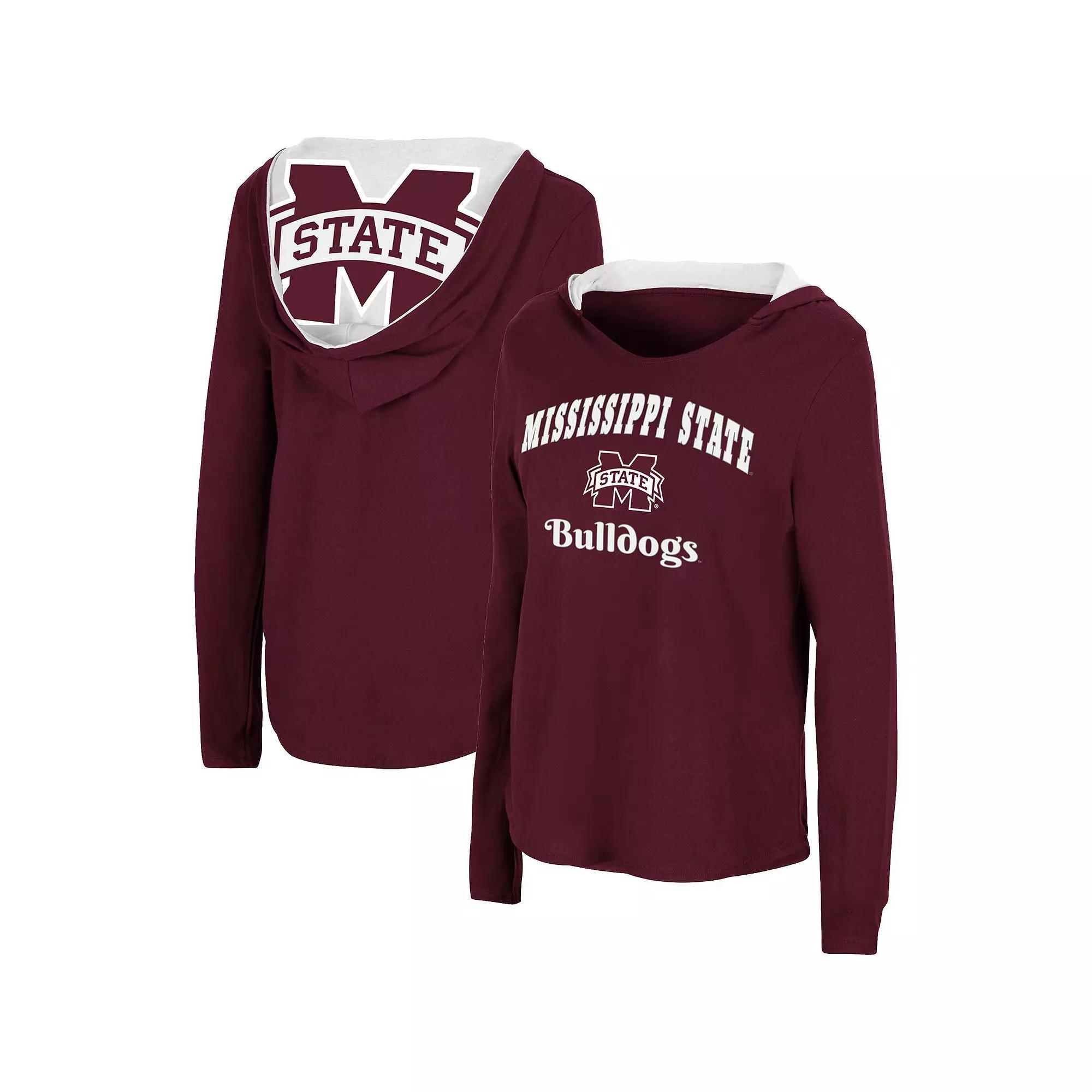 Women's Colosseum Maroon Mississippi State Bulldogs Catalina Hoodie Long Sleeve T-Shirt, Size: Small, Mst Red Product Image