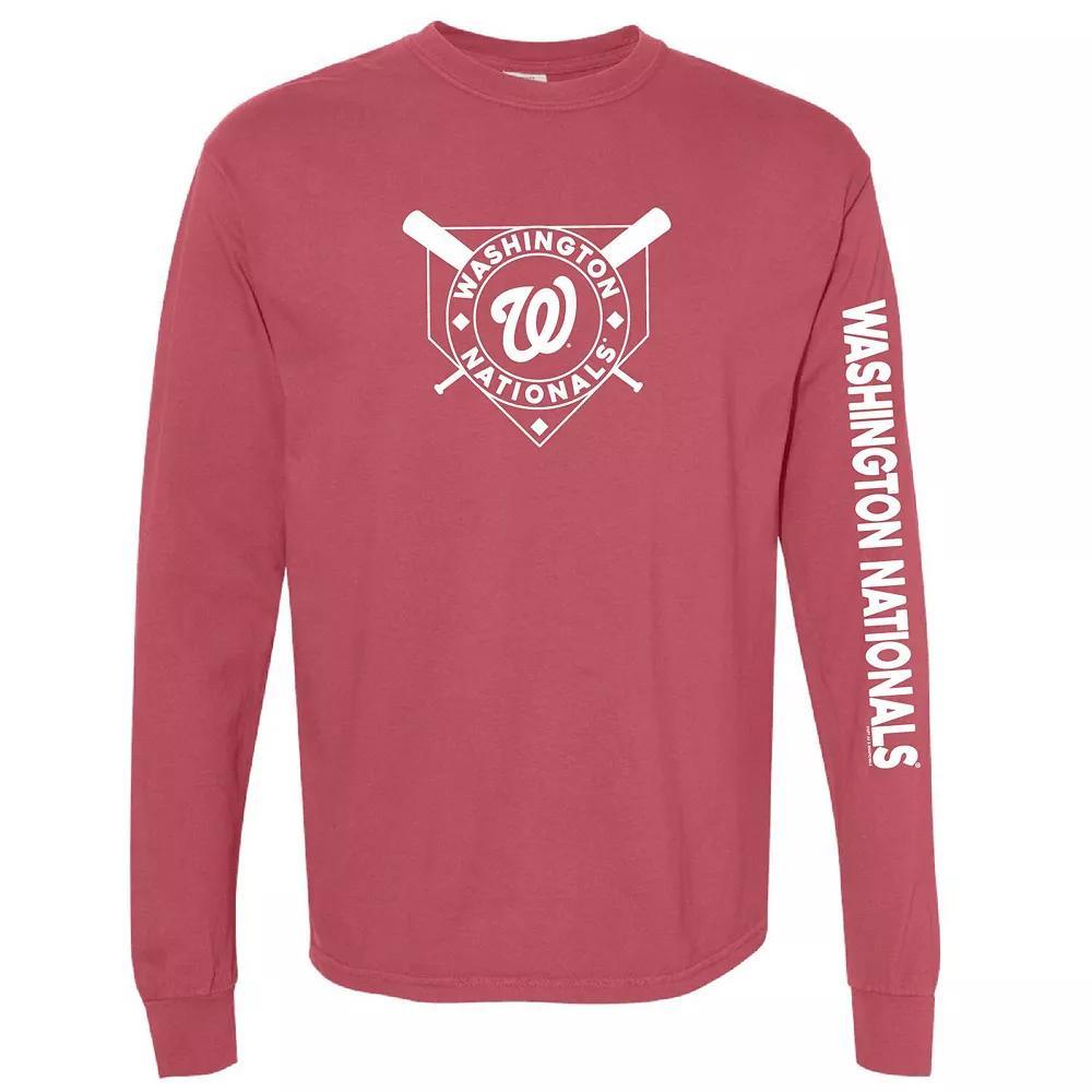 Women's Soft as a Grape Red Washington Nationals Pigment Dye Long Sleeve T-Shirt, Size: 2XL Product Image
