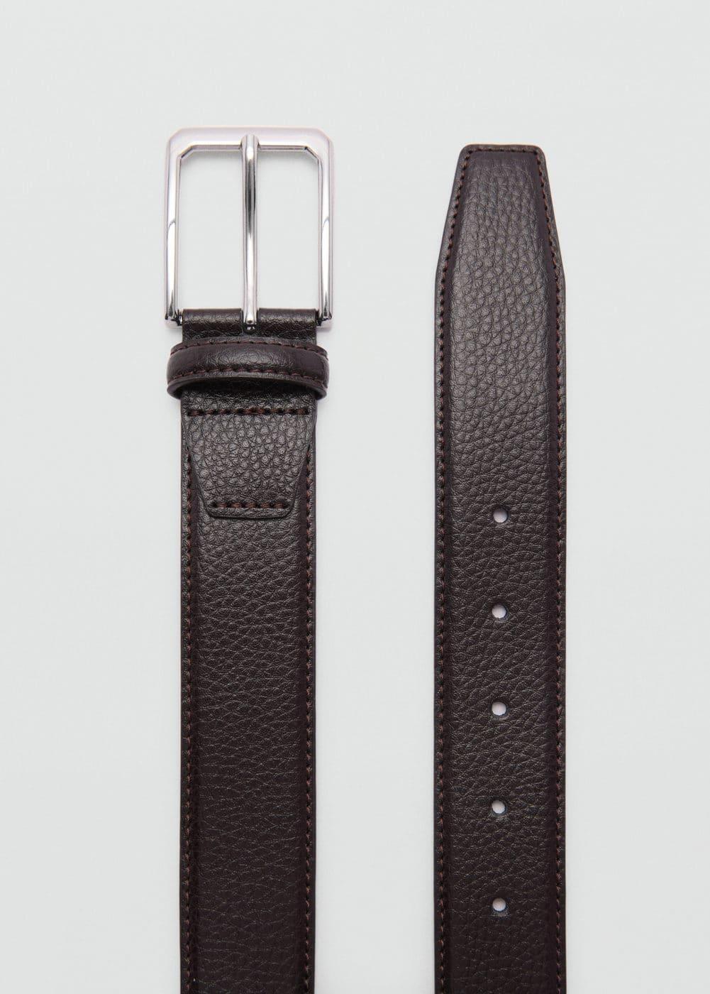 100% beaten leather belt - Men | MANGO USA Product Image