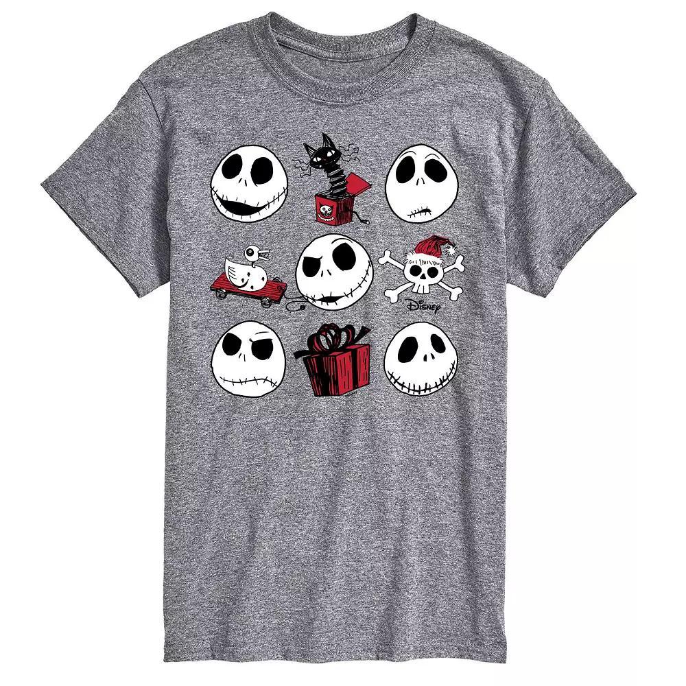 Men's Nightmare Before Christmas Jack Skellington Grid Tee, Size: 4XL Tall, Gray Product Image