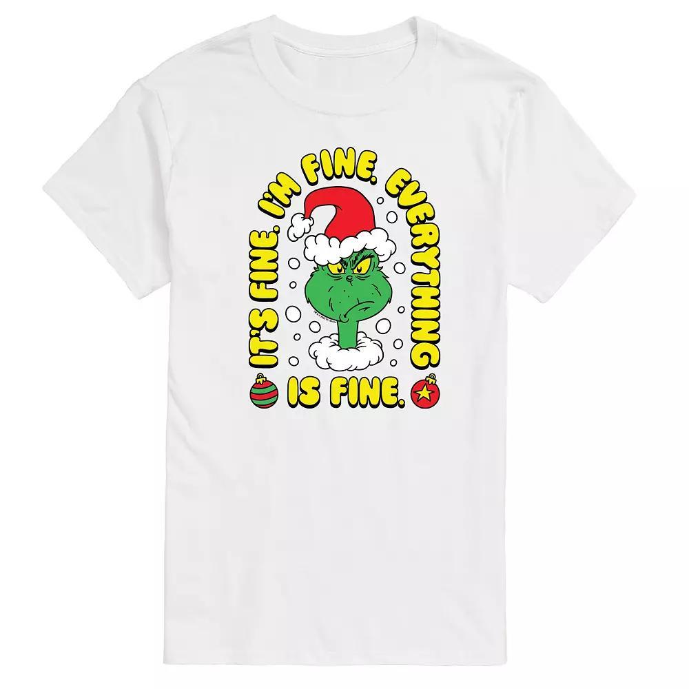 Big & Tall Dr. Seuss The Grinch Everything Is Fine Graphic Tee, Men's,  Product Image