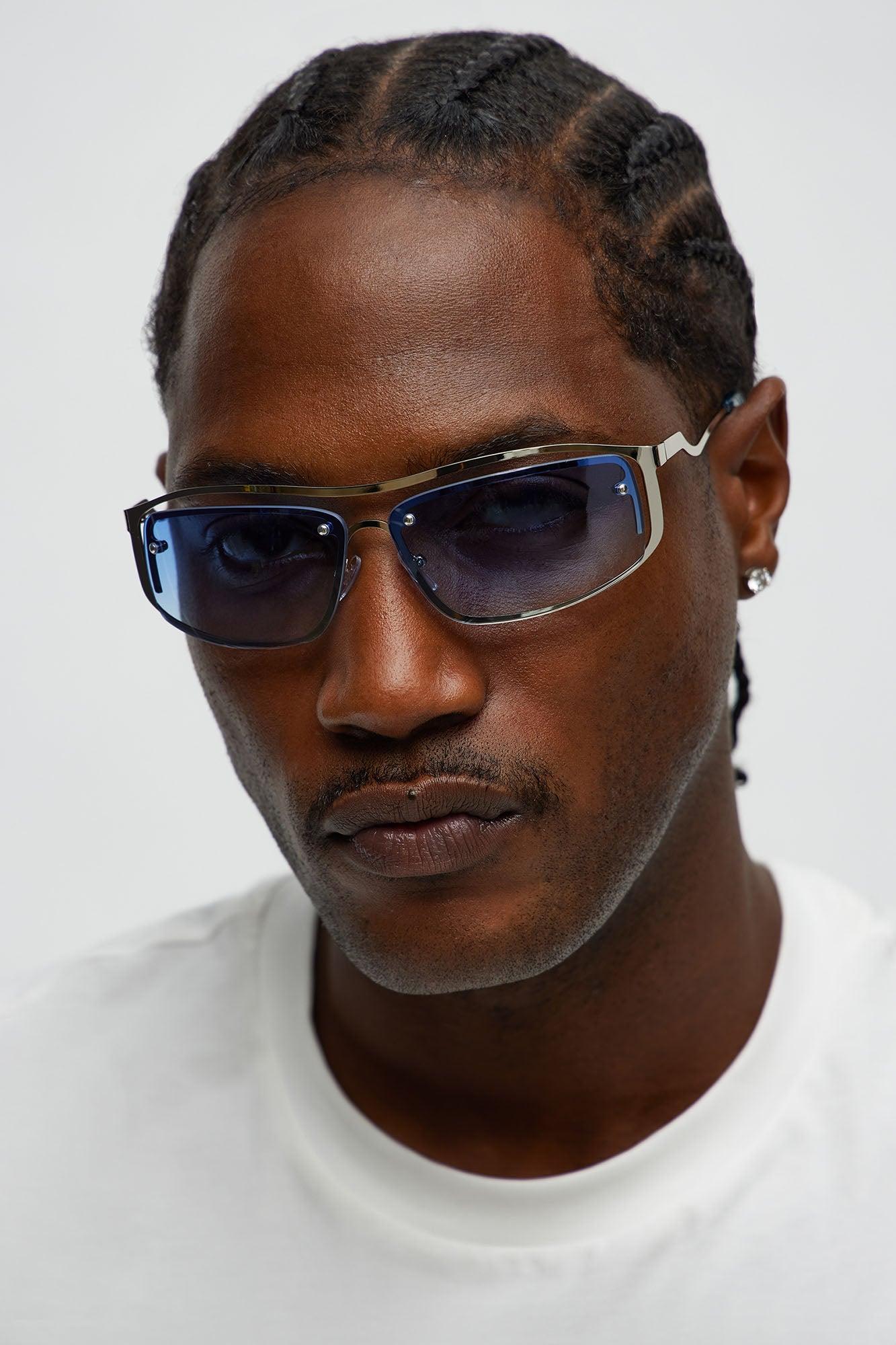 Squiggled Sunglasses - Blue Male Product Image