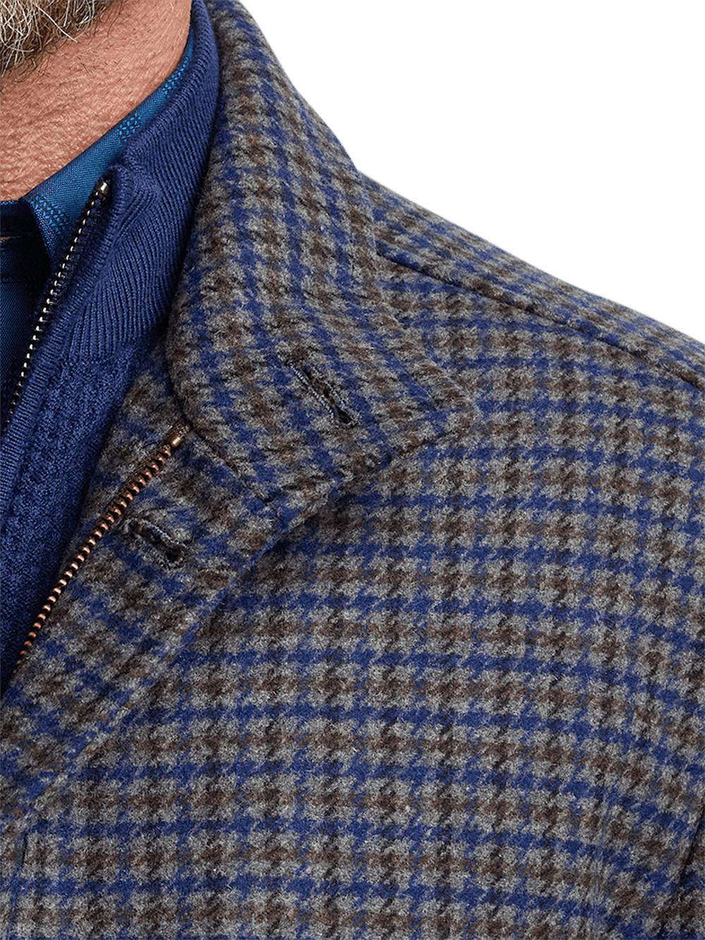 Wool Blend Check Carcoat - Multi Product Image