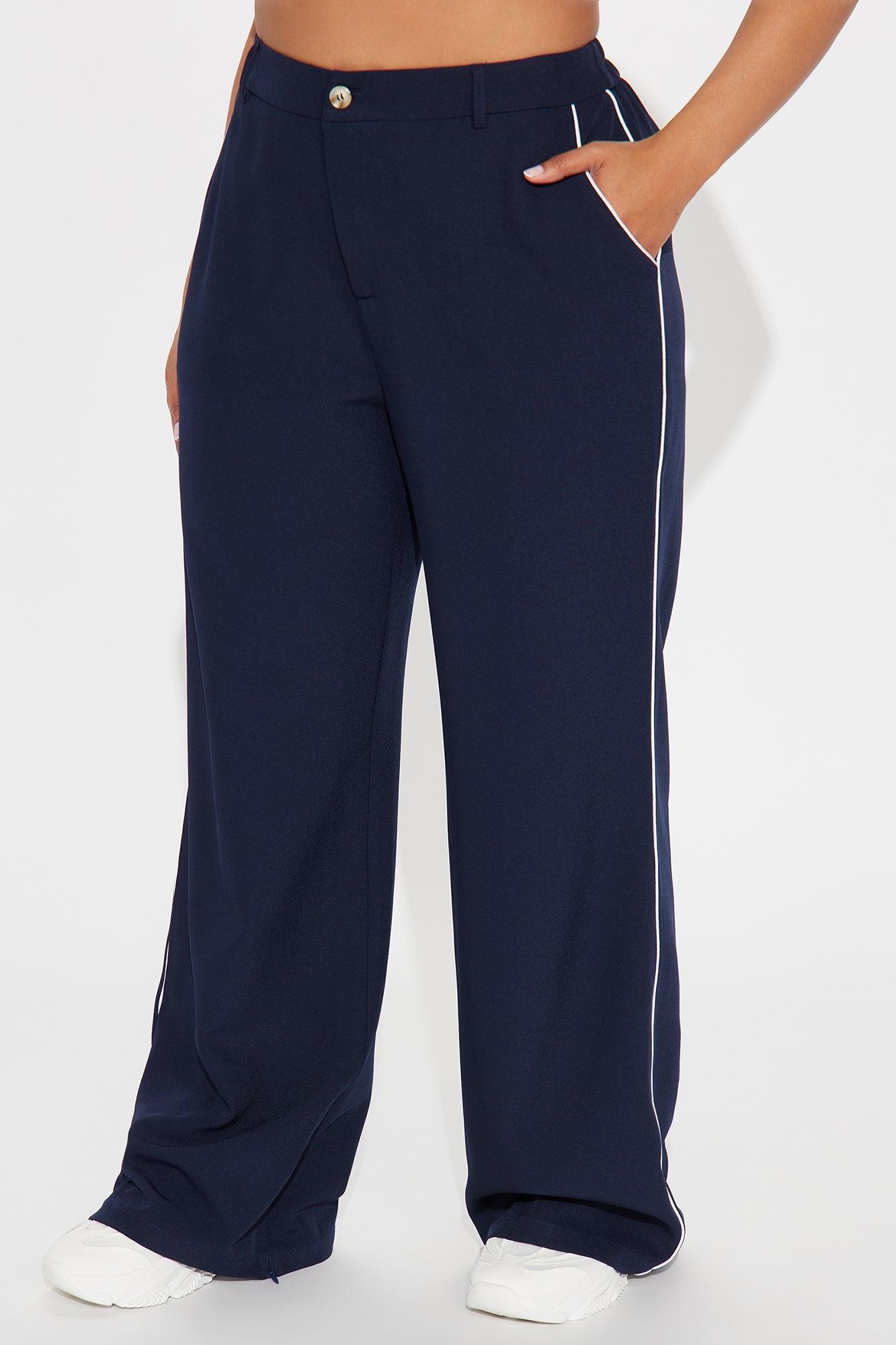 Camryn Wide Leg Trouser Pant - Navy Product Image