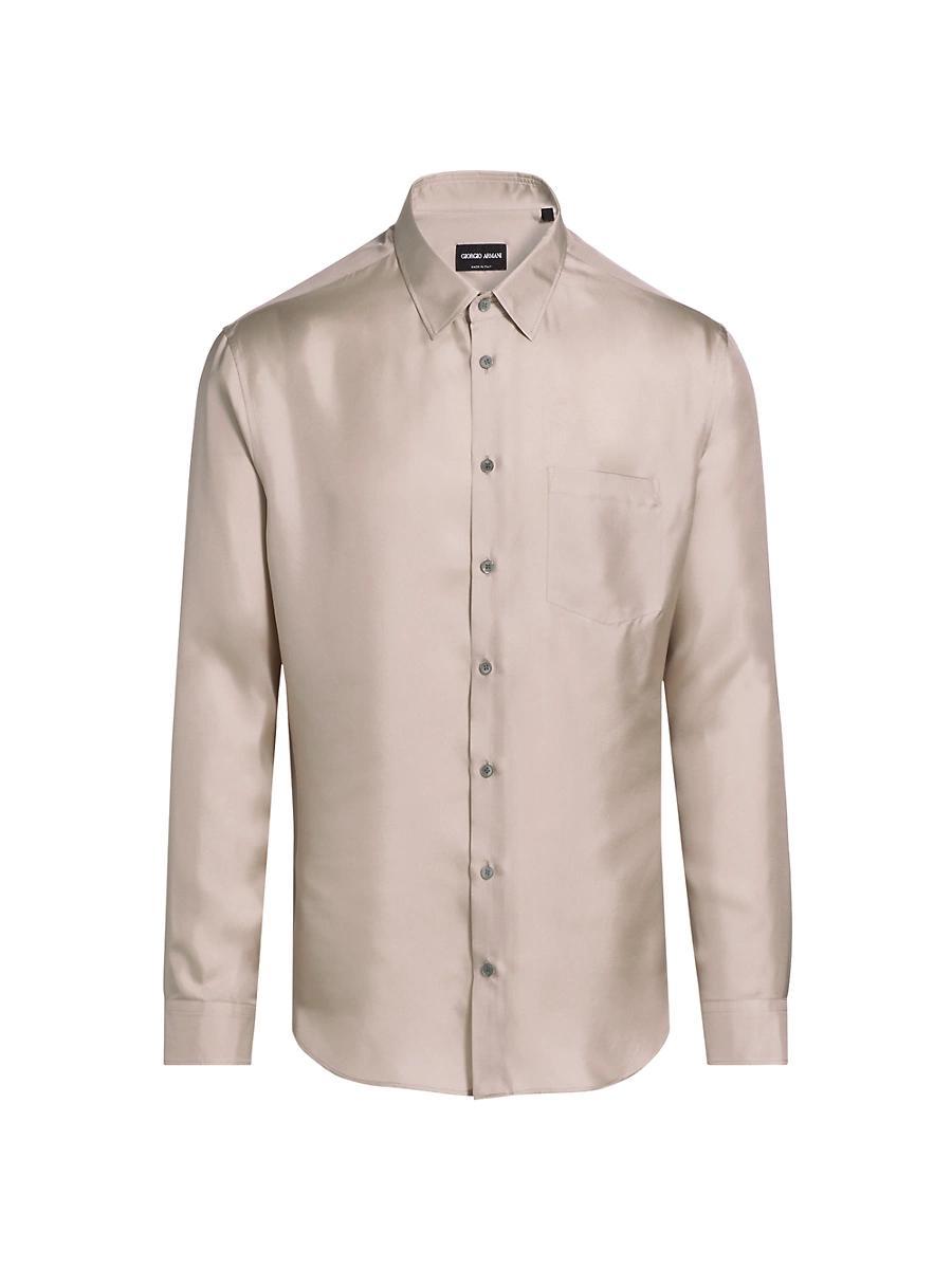 Mens Mr. Armani Long-Sleeve Silk Shirt Product Image