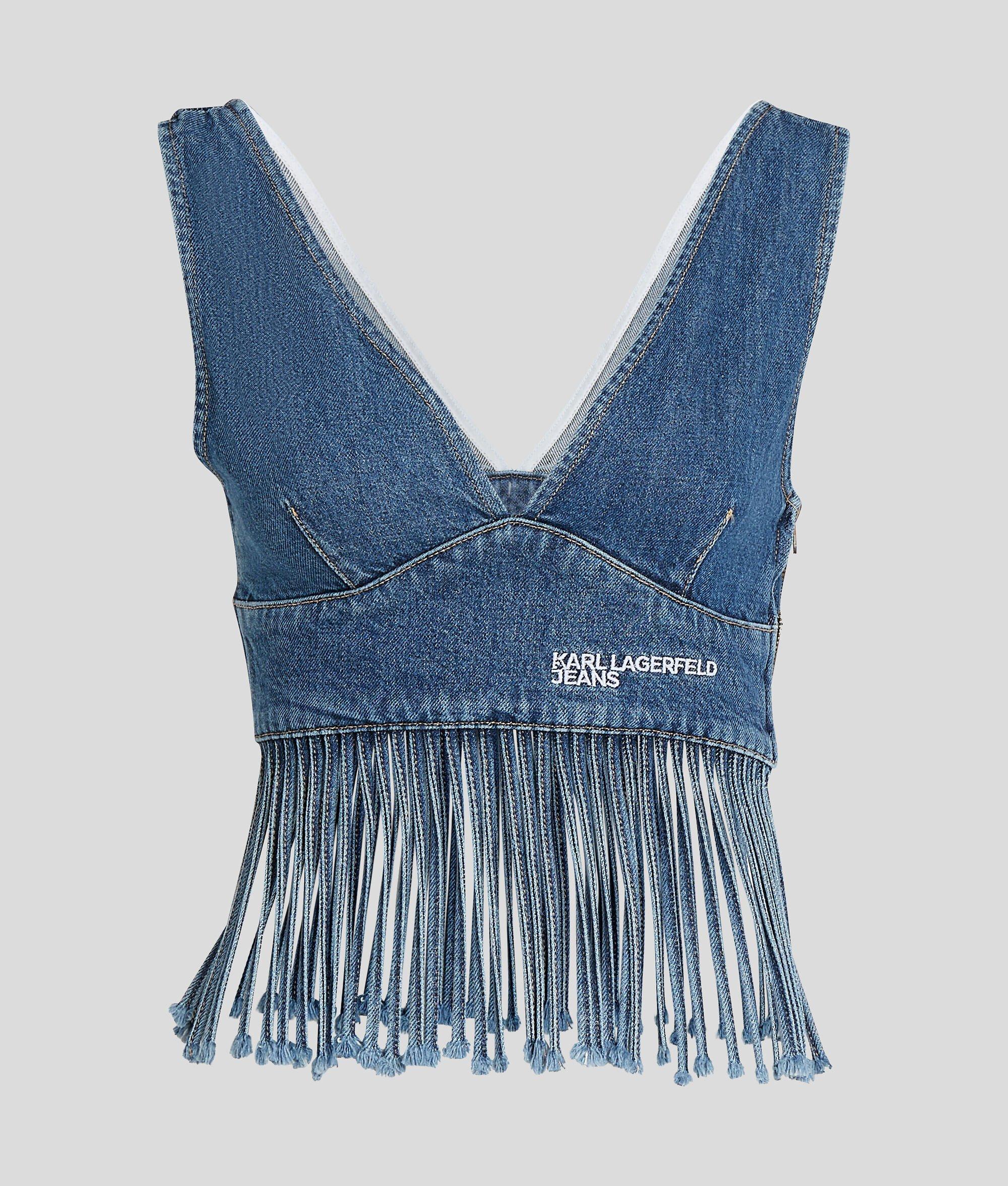 FRINGED DENIM TOP Product Image