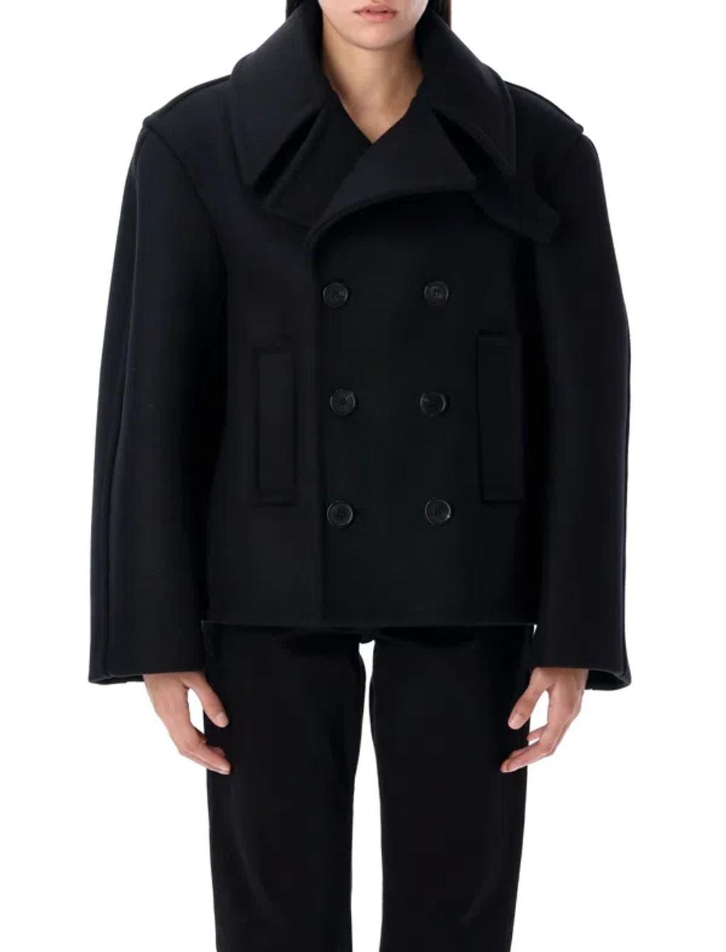 SAINT LAURENT Oversized Peacoat In Black Product Image