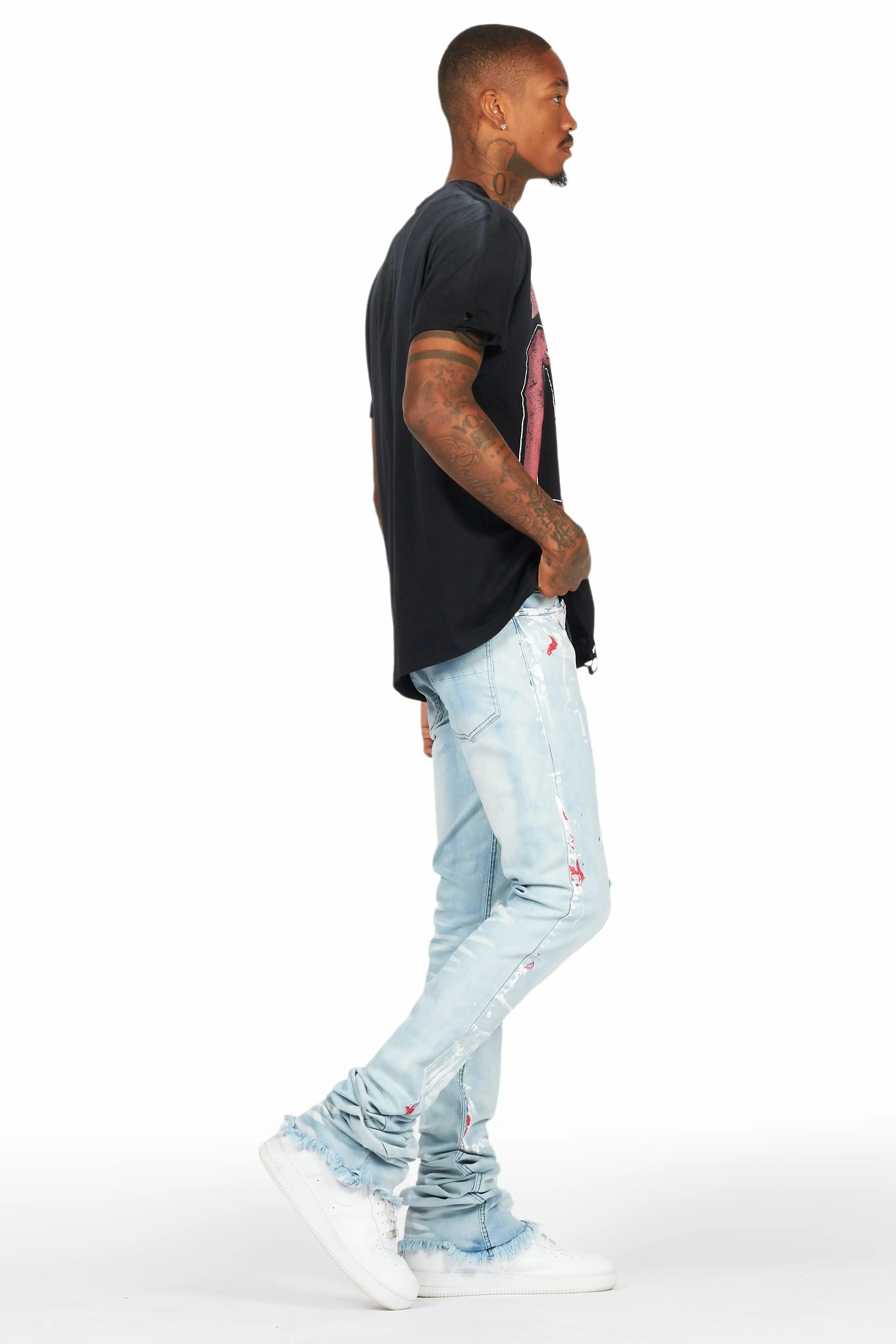 Fields Black T-Shirt/Stacked Flare Jean Set Male Product Image