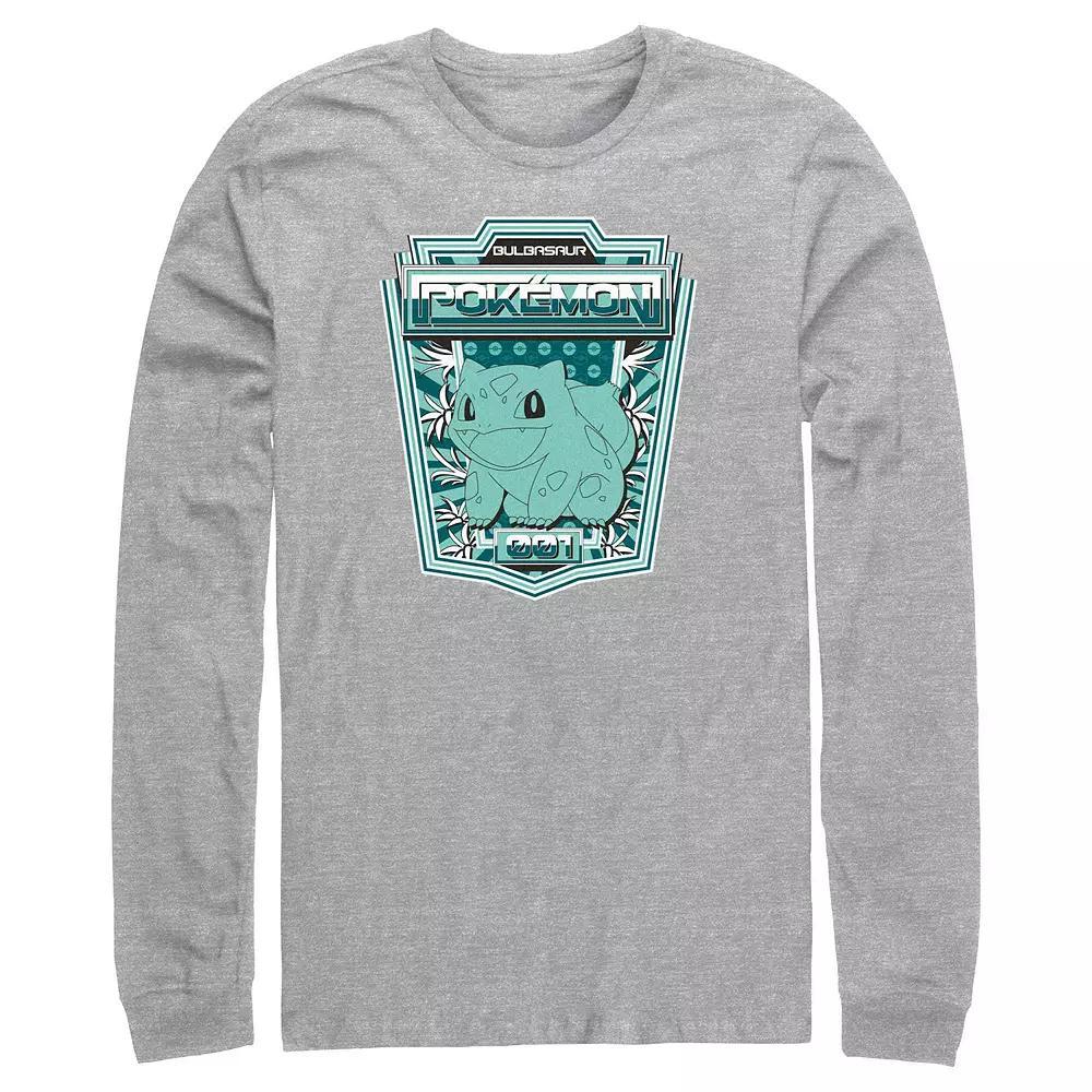 Men's Pokemon Bulbasaur Badge Graphic Tee, Size: XL, Athletic Grey Product Image