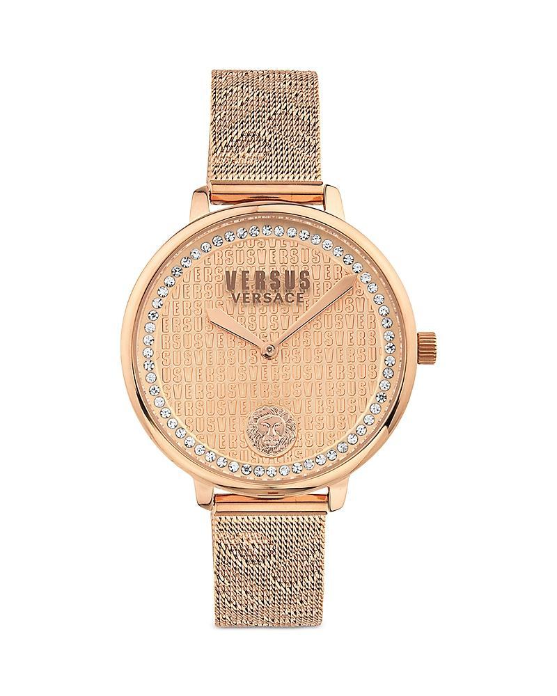 Versus By Versace Womens La Villette Crystal Analog Black Dial Stainless Steel Bracelet Watch Product Image