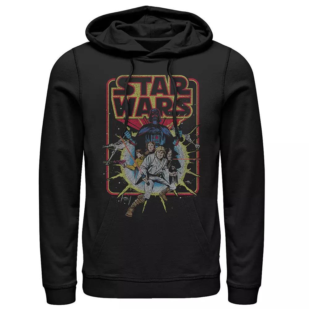 Men's Star Wars Retro Comic Hoodie, Size: Large, Black Product Image