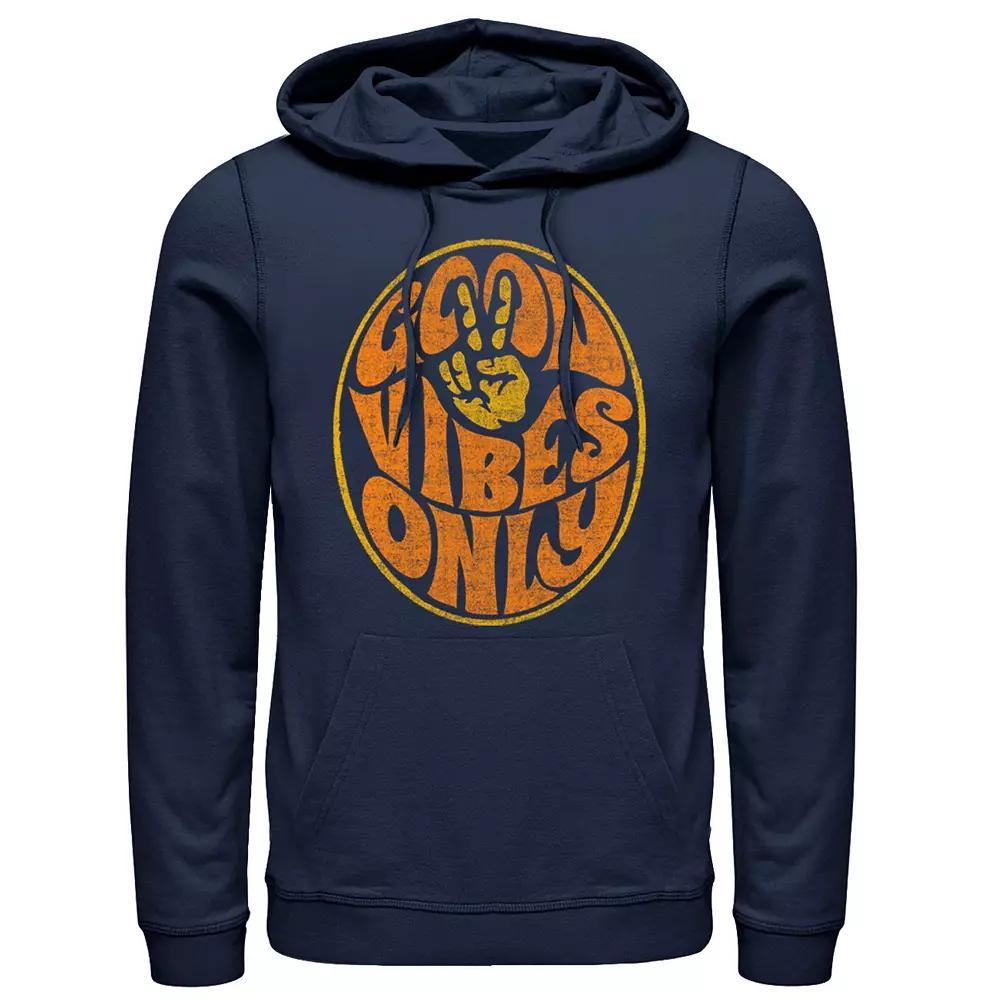 Men's Fifth Sun Good Vibes Only Vintage Text Hoodie, Size: Small, Blue Product Image