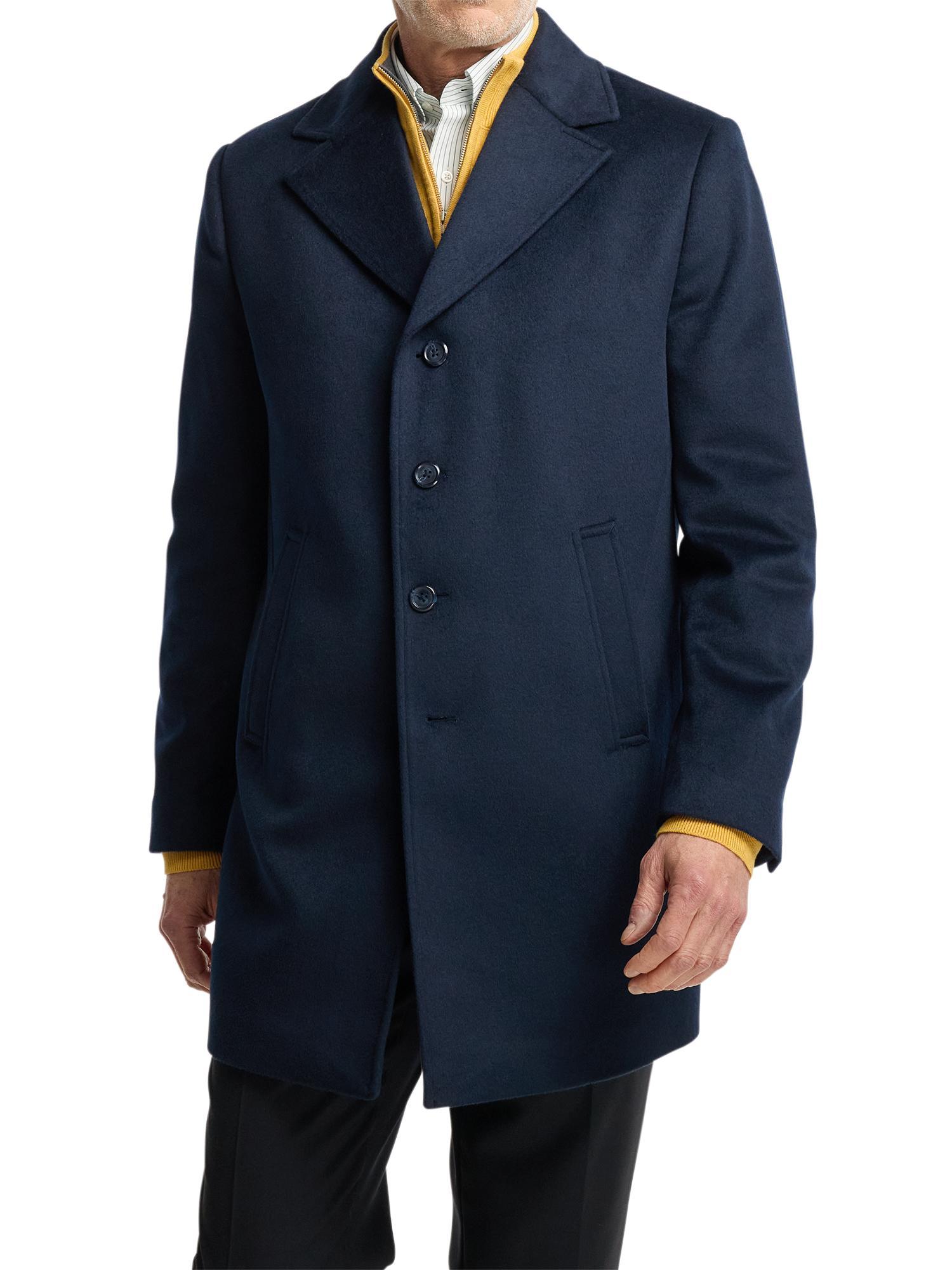 Wool Blend Topcoat - Navy Product Image