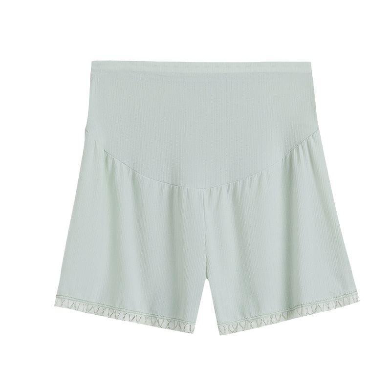 Maternity High Waist Plain Lace Trim Undershorts / Set Product Image