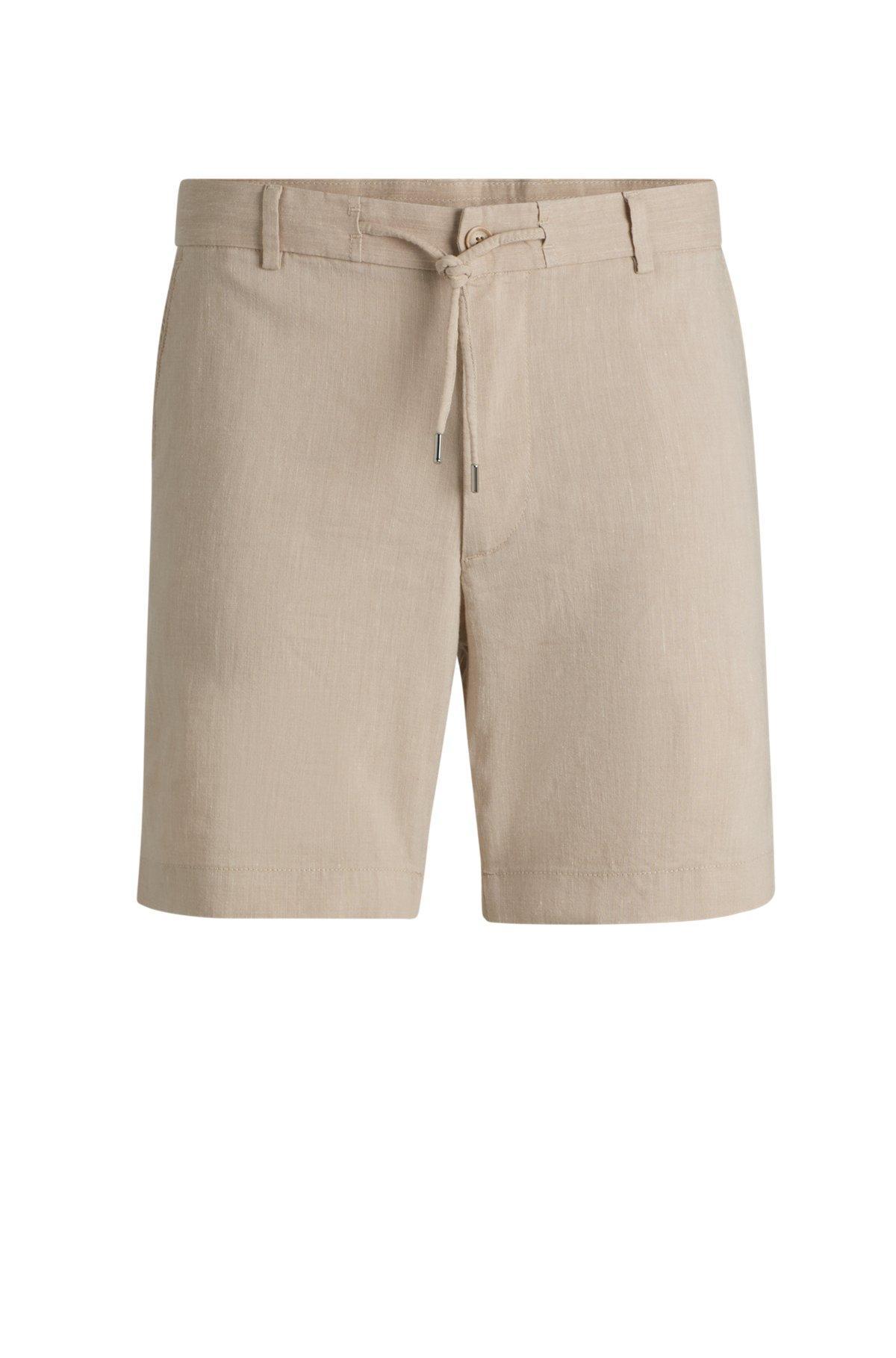 Regular-fit shorts in a linen blend with drawcord Product Image