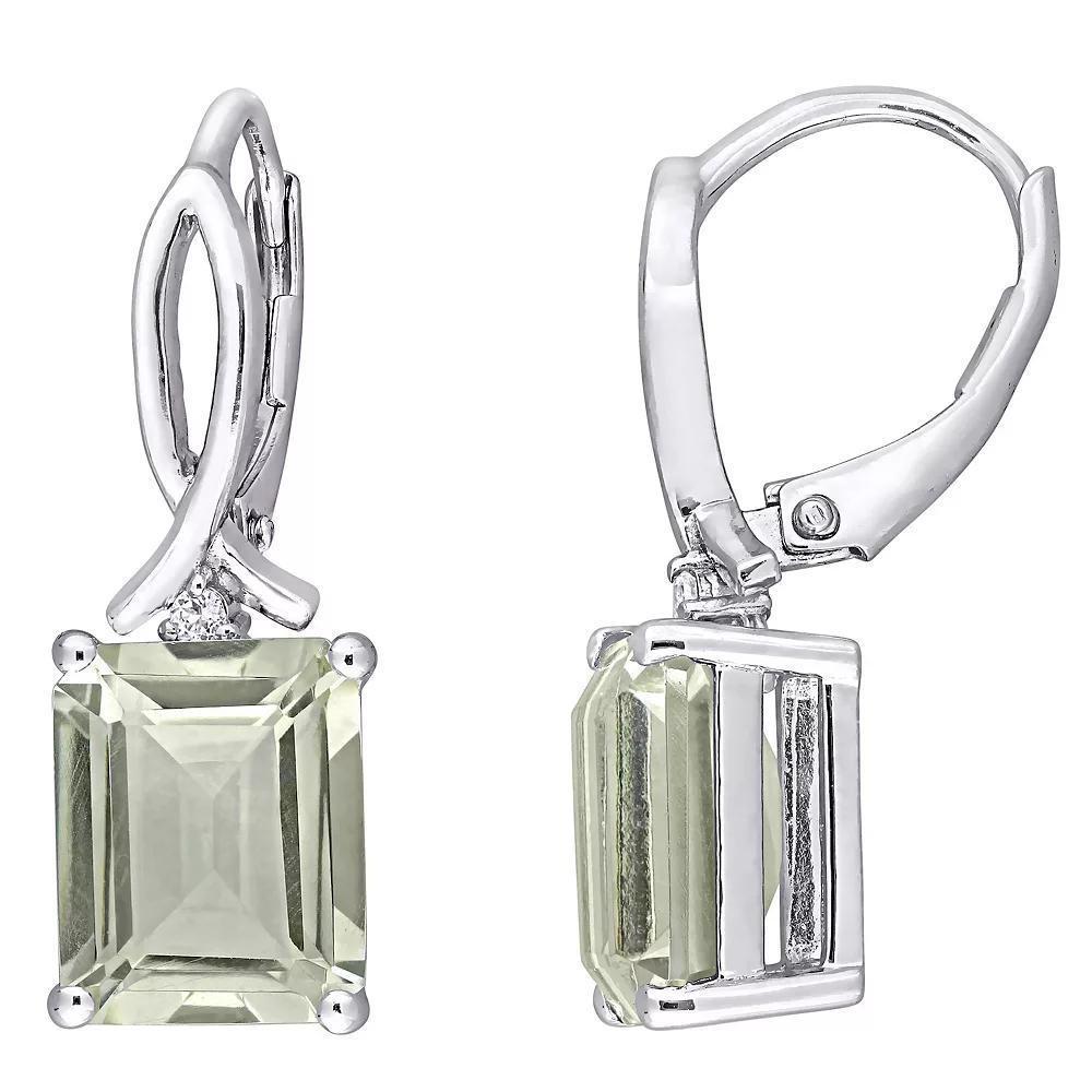 Stella Grace Sterling Silver 4/5 Carat T.W. Lab-Created Moissanite Octagon Halo Leverback Earrings, Women's Product Image