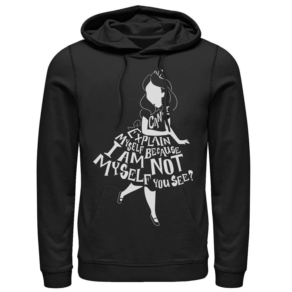 Disney's Alice In Wonderland I Can't Explain Myself Text Fill Men's Hoodie, Size: Large, Black Product Image