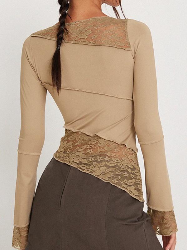 Paneled Long Sleeve Mesh Tee Product Image