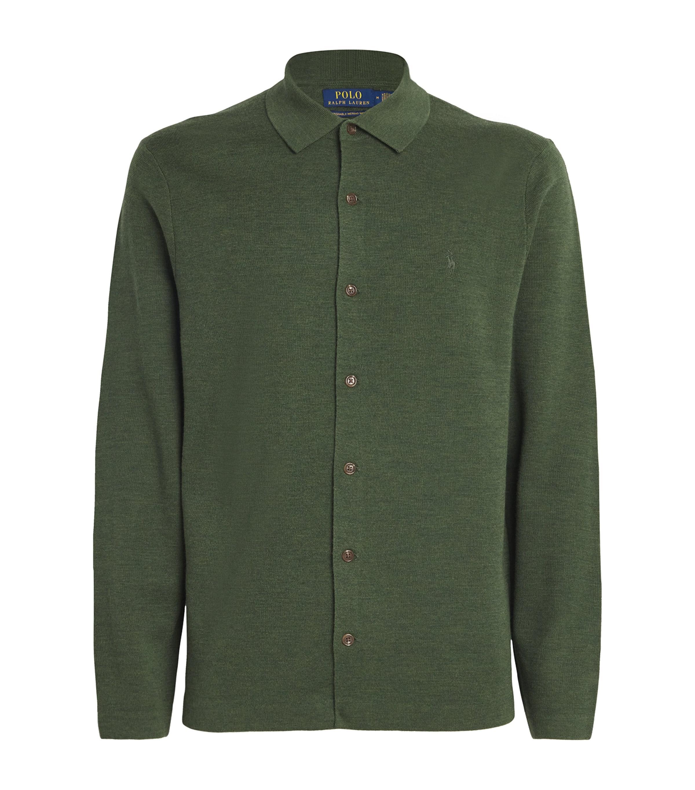 POLO RALPH LAUREN Wool Polo Pony Cardigan In Green Product Image