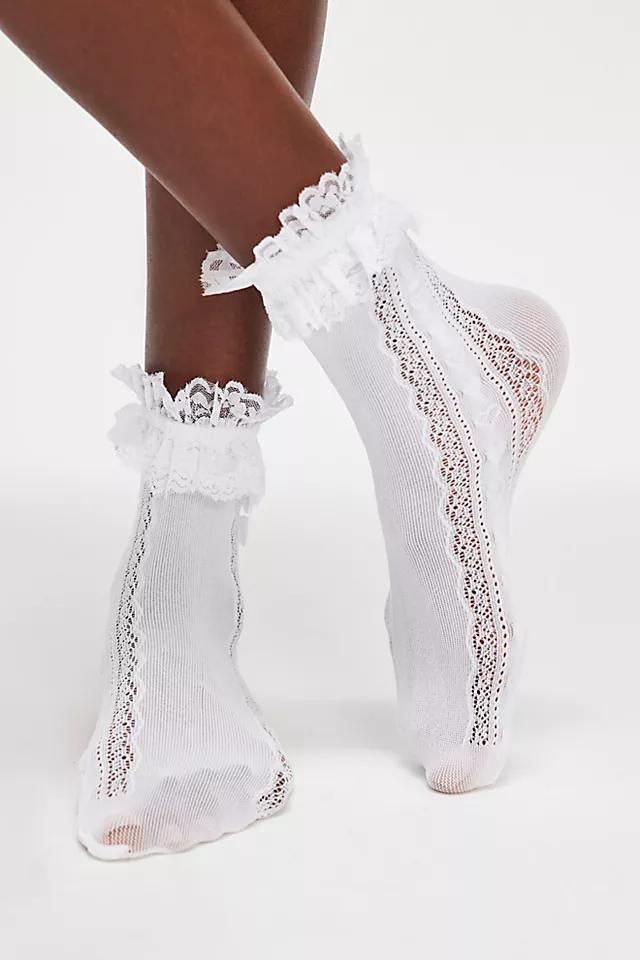 Mini Bow Sheer Ruffle Crew Socks Product Image