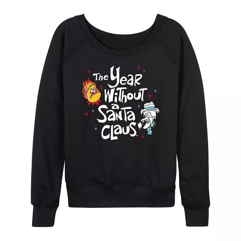 Women's The Year Without a Santa Claus Heat Miser And Snow Miser French Terry Long Sleeve Tee, Size: Large, Black Product Image
