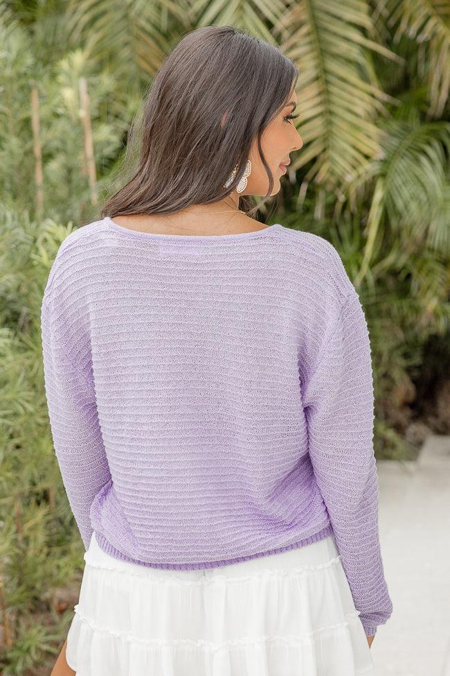 Must Be Fate Lavender V-Neck Sweater SALE Product Image