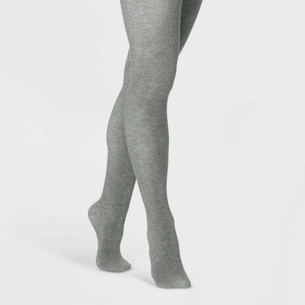 Women's Flat Knit Fleece Lined Tights - A New Day™ Ivory M/L Product Image