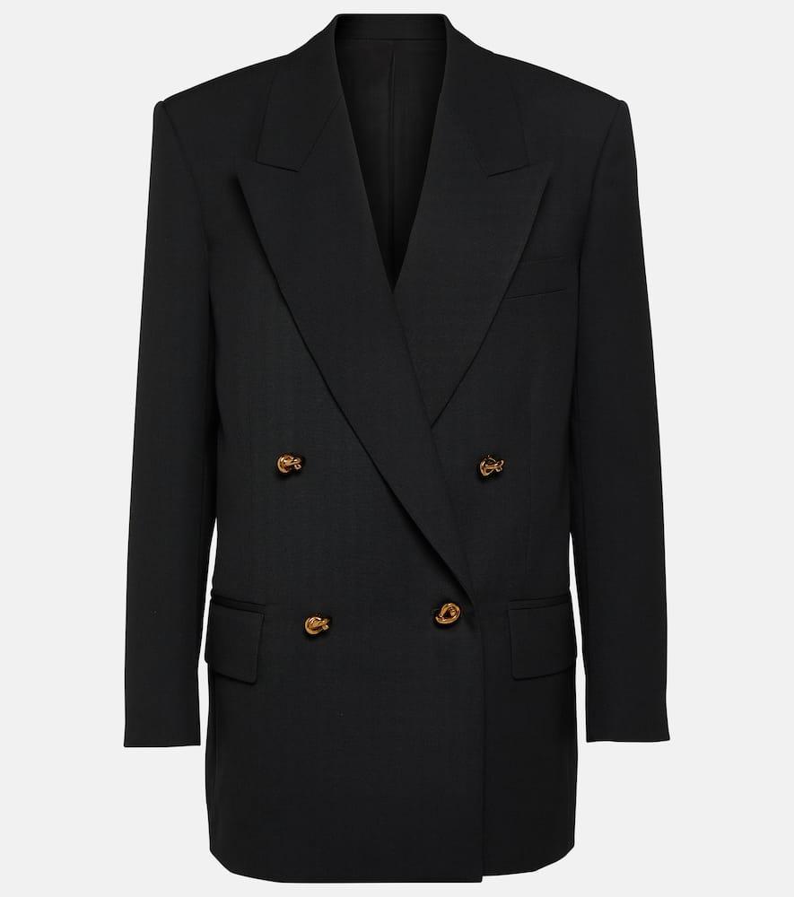 BOTTEGA VENETA Knot Double-breasted Oversized Blazer Jacket In Black Product Image