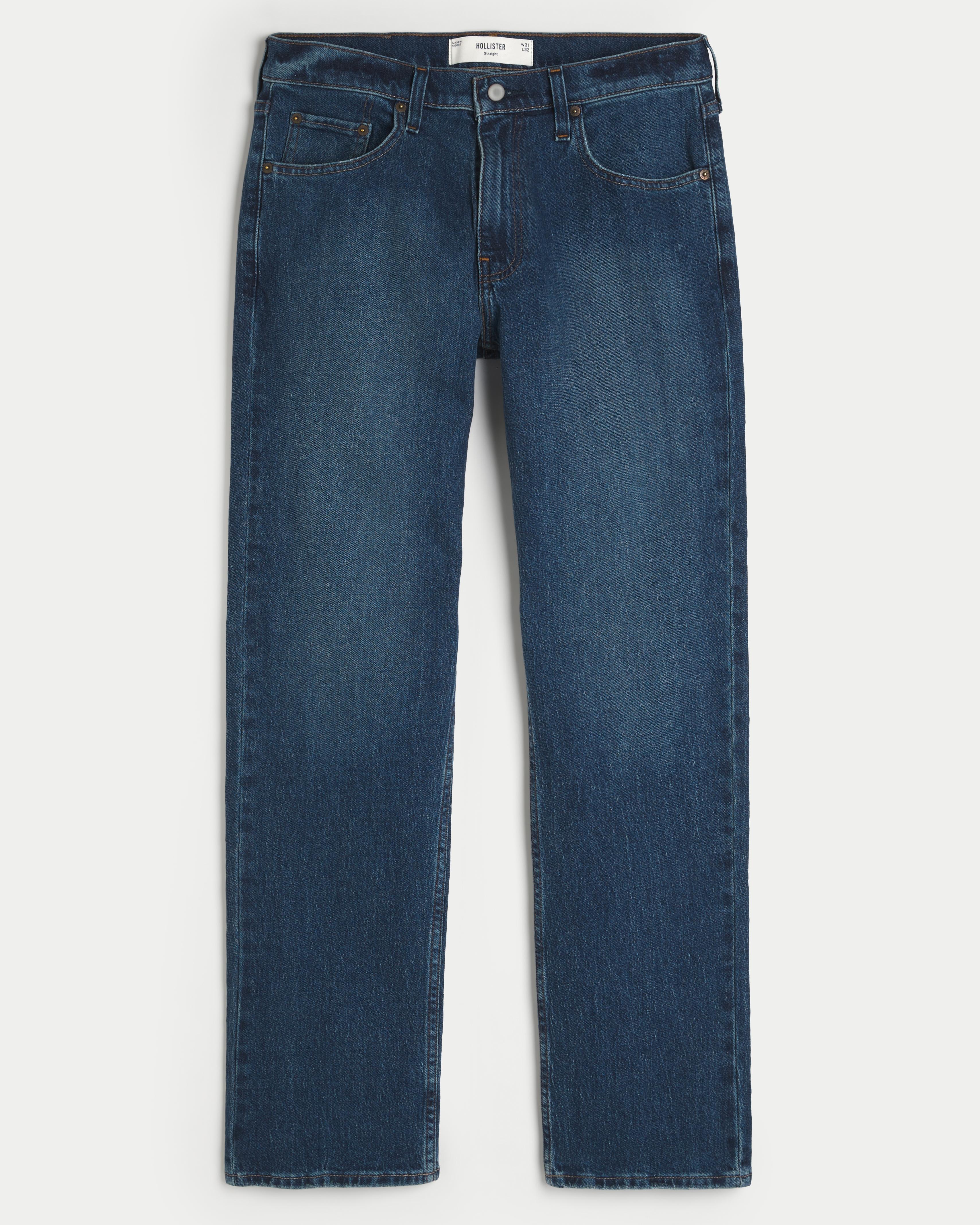 Dark Wash Straight Jeans Product Image