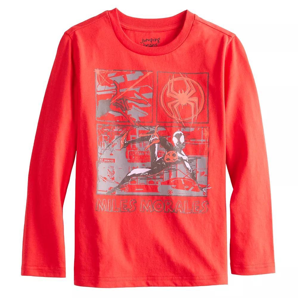 Boys 4-12 Jumping Beans® Marvel Spider-Man Miles Morales Long Sleeve Graphic Tee, Boy's, Red Product Image
