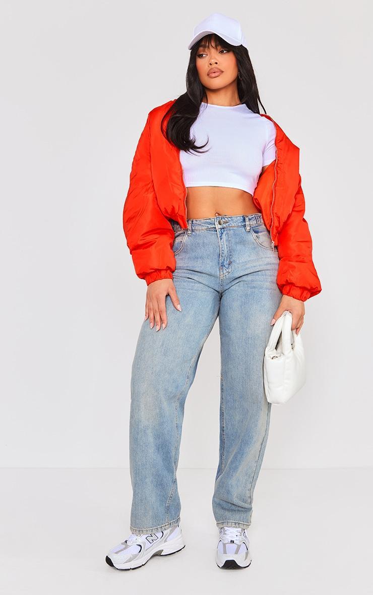 Red Oversized Bomber Jacket Product Image