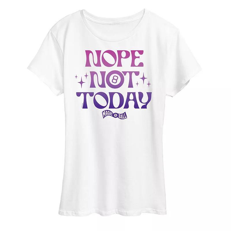 Women's Magic 8 Ball Nope Not Today Graphic Tee, Size: Large, Blue Product Image