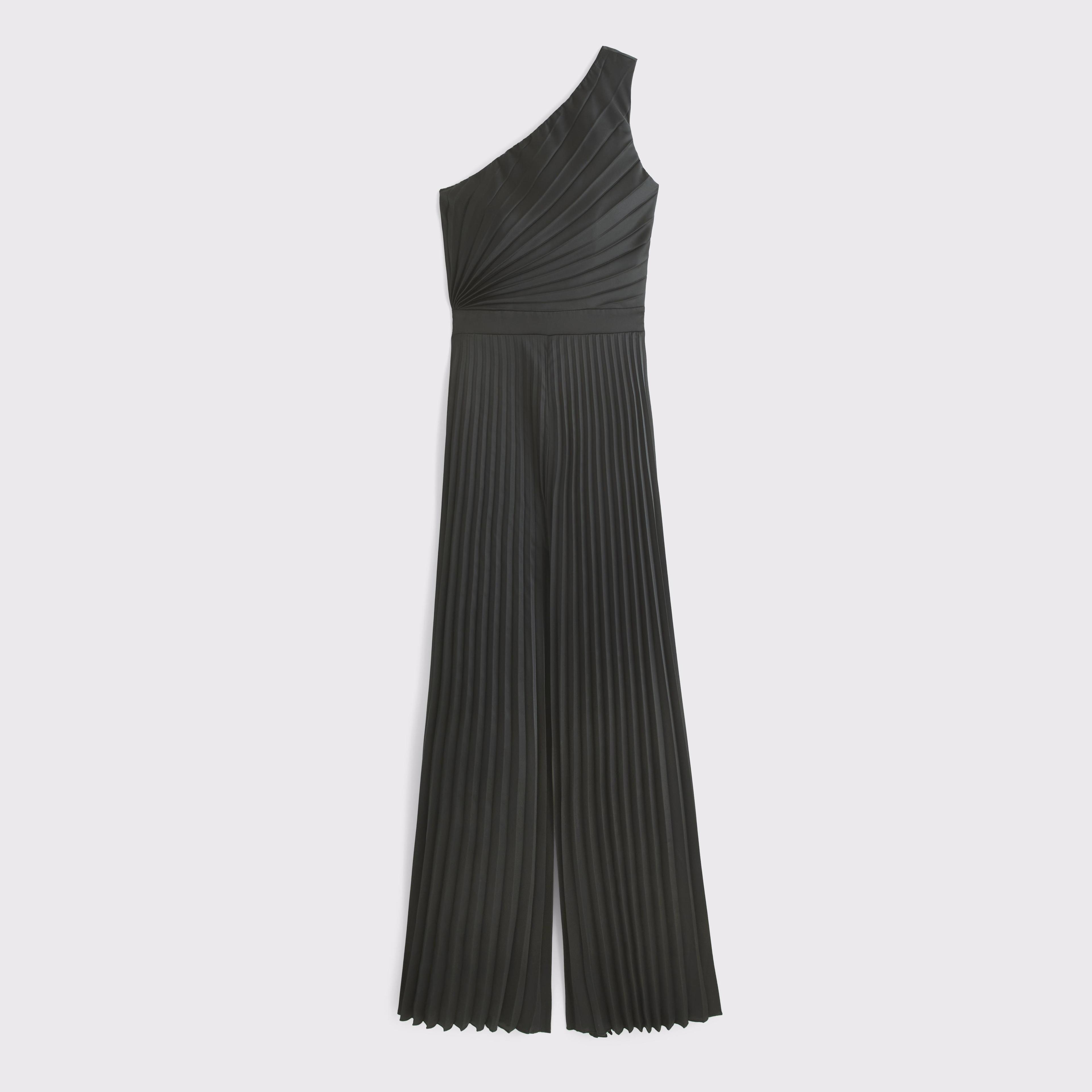 The A&F Giselle Pleated One-Shoulder Jumpsuit Product Image