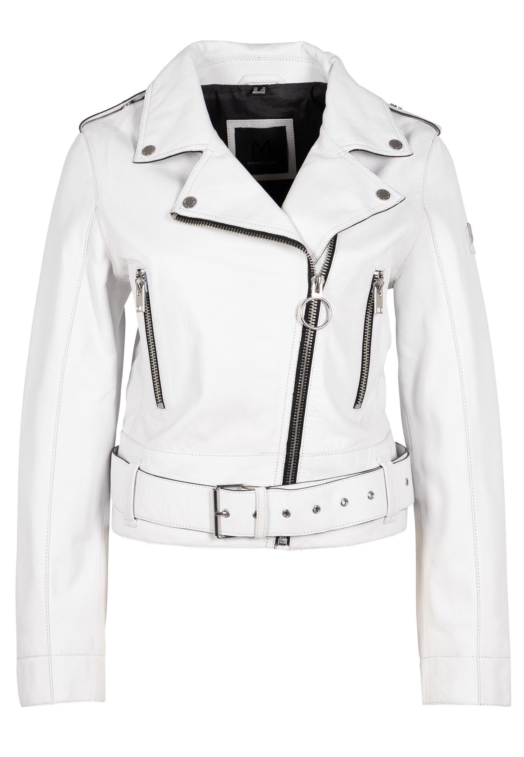 Celin White Leather Jacket Product Image