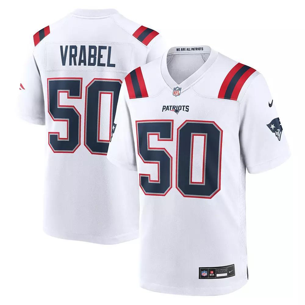 Men's Nike Mike Vrabel  White New England Patriots Retired Player Game Jersey, Size: 2XL Product Image