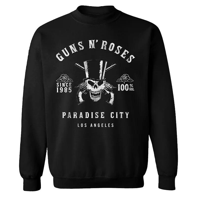 Men's Guns n' Roses Whiskey Label Sweatshirt, Size: XXL, Black Product Image