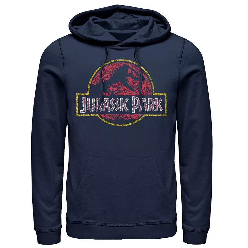 Mens Jurassic Park Classic Fossil Build Up Logo Hoodie Blue Product Image