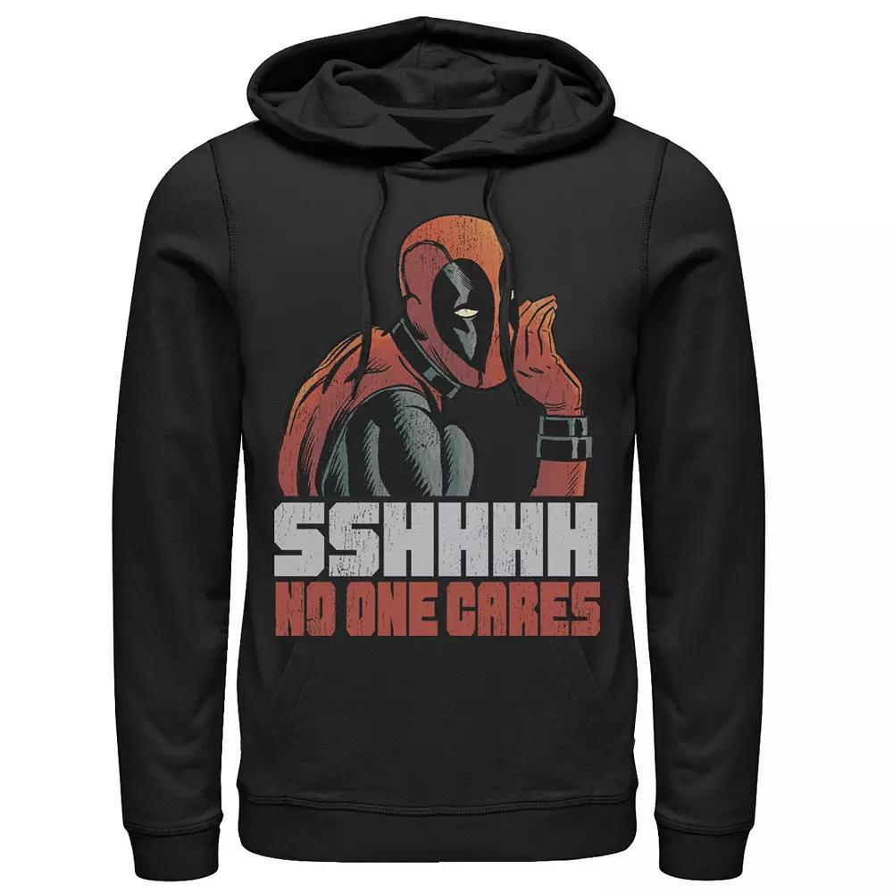 Mens Marvel Deadpool SSHHHH No One Cares Whisper Graphic Hoodie Product Image