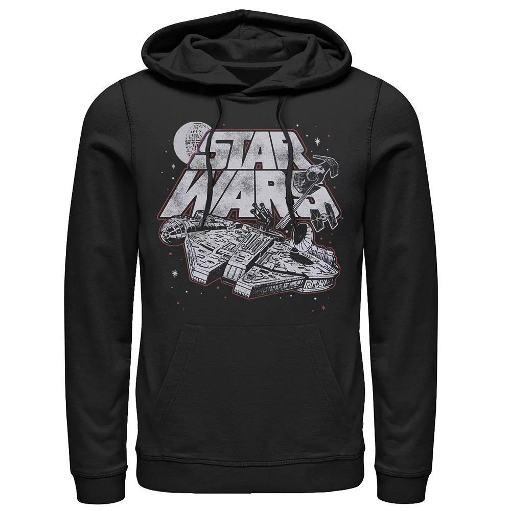 Men's Star Wars Millennium Falcon Distressed Logo Hoodie,  Product Image