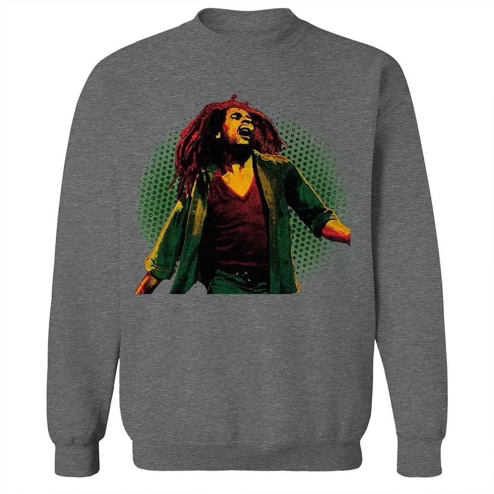 Junior's Bob Marley Halftone Background Graphic Fleece Sweatshirt, Women's,  Product Image