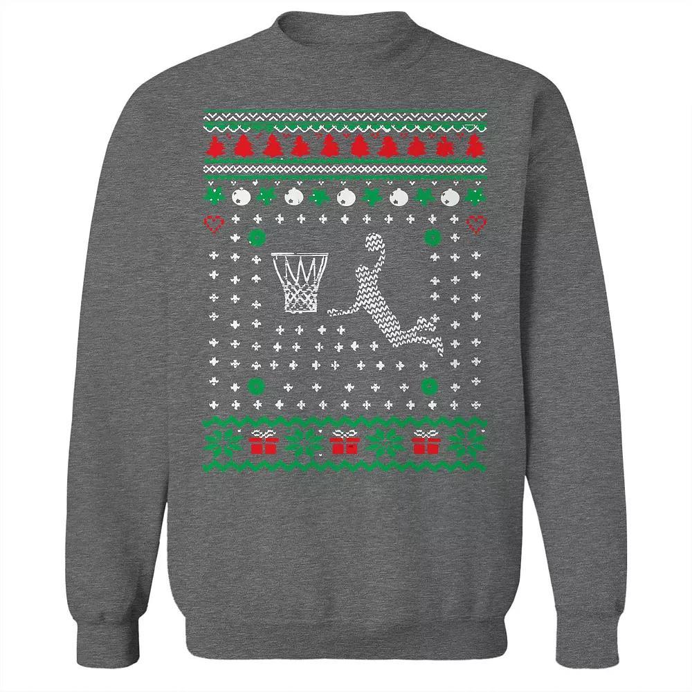 Men's Basket Ugly Christmas Sweater Graphic Sweatshirt, Adult Unisex,  Product Image