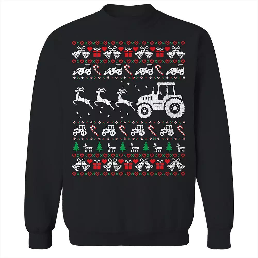 Men's Tractor Christmas Sweater Graphic Sweatshirt, Adult Unisex,  Product Image