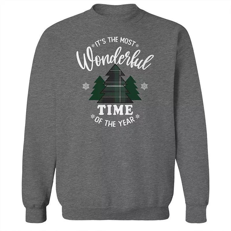 Men's It's the Most Wonderful Time Fleece Sweatshirt, Women's, Size: XL, Grey Heather Product Image