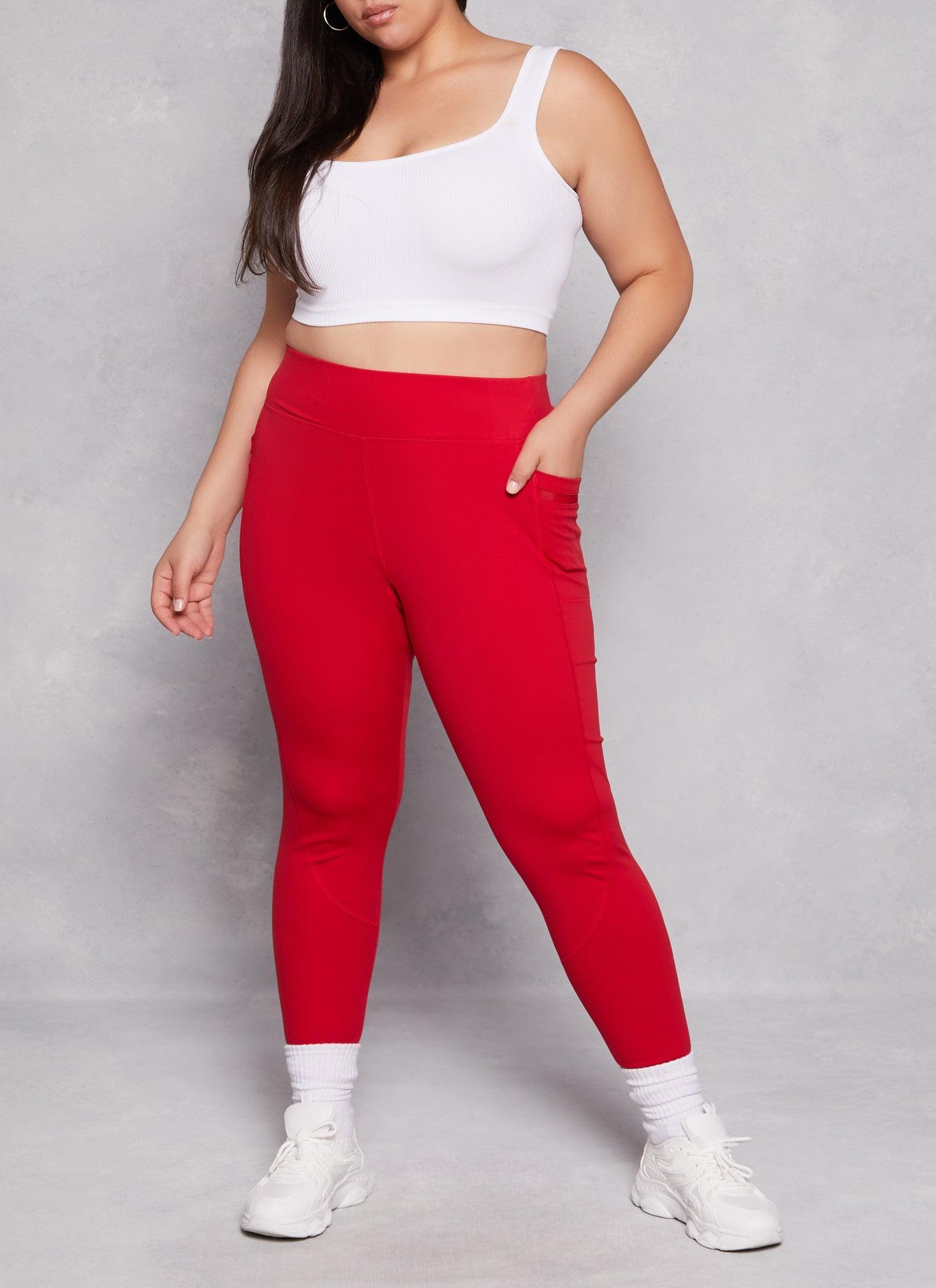 Womens Plus Size Mesh Pocket Detail Leggings Product Image