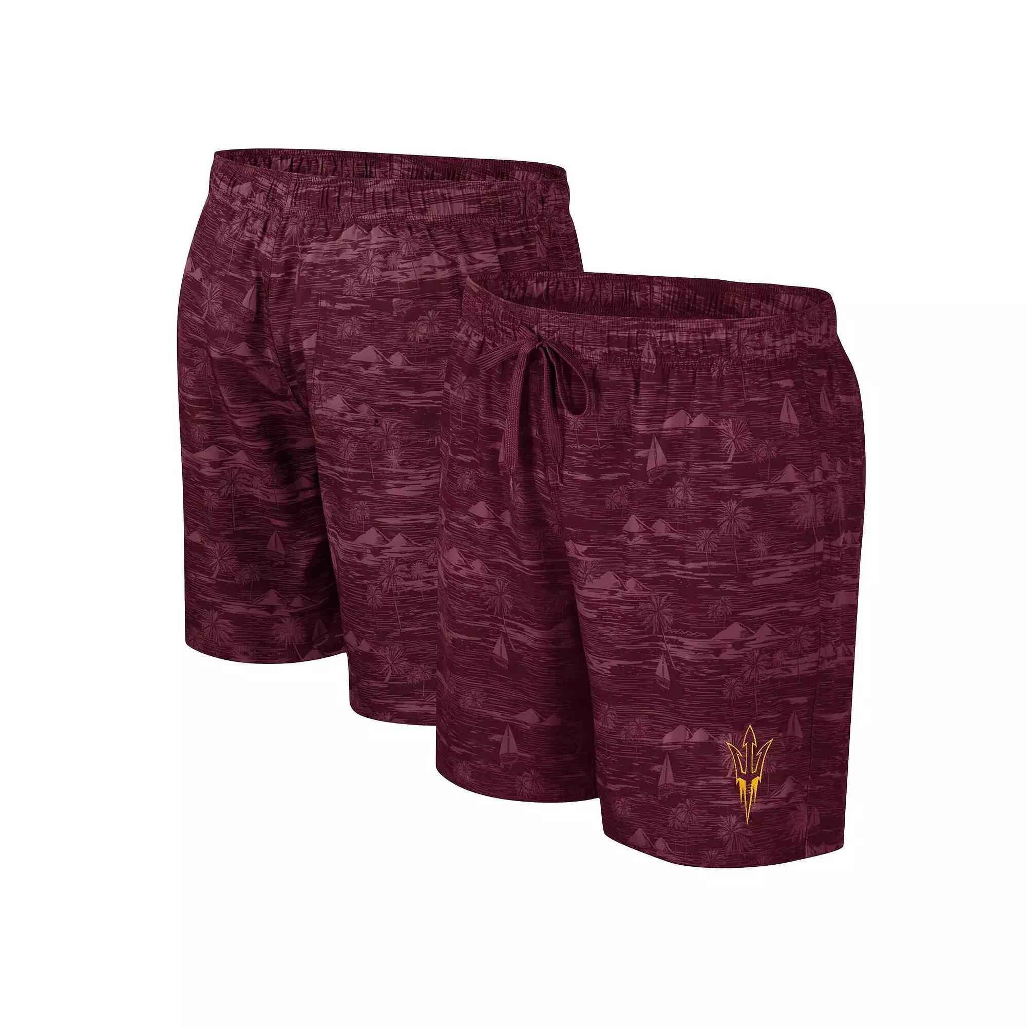 Men's Colosseum Maroon Arizona State Sun Devils Ozark Swim Shorts, Size: Medium, Red Product Image