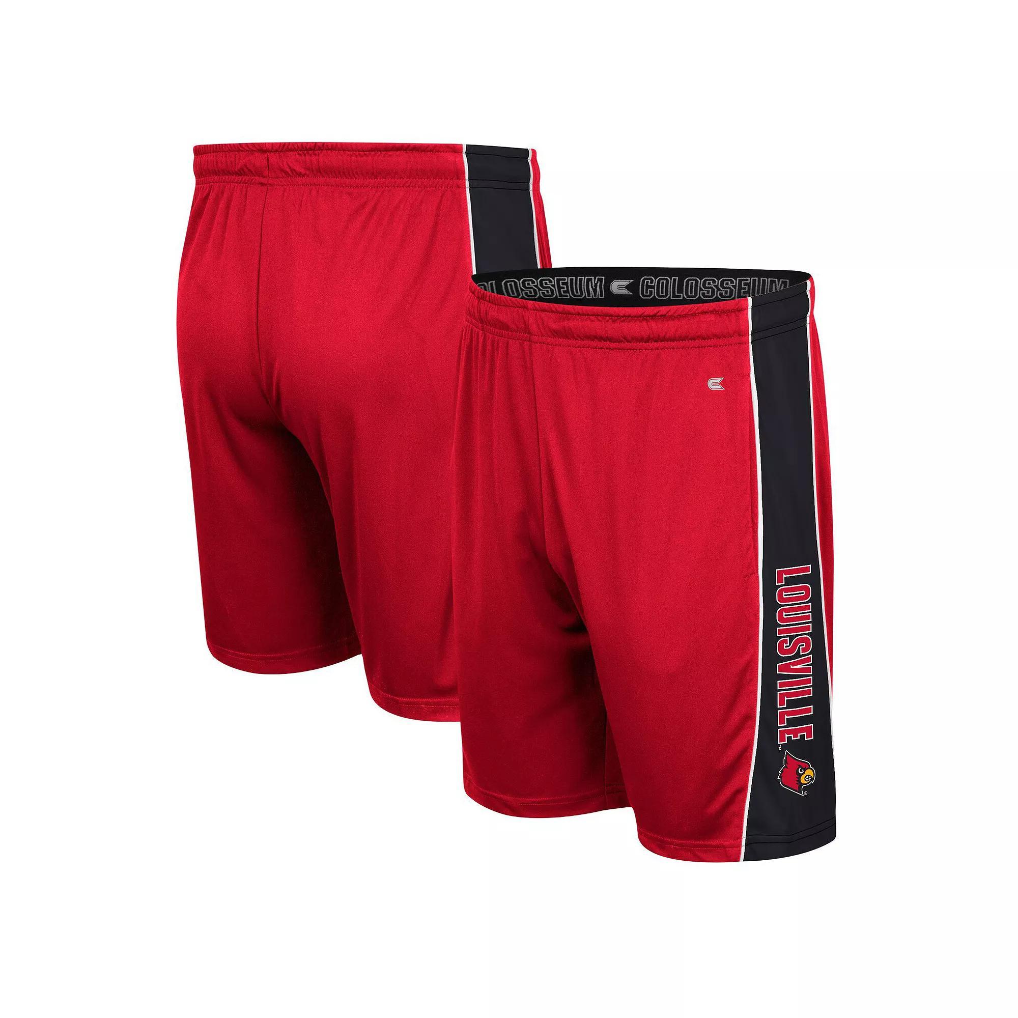 Men's Colosseum Red Louisville Cardinals Panel Shorts, Size: Medium Product Image